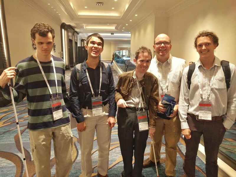 Derek Riemer with Jamie, Mick, Quentin and Reef at CSUN 2017