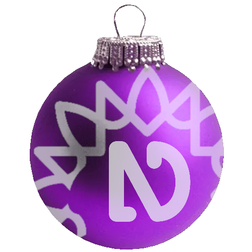 NVDA Christmas bauble (Purple with NVDA logo and sunburst)