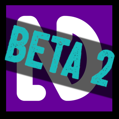 Text "BETA 2" in turquoise over a dark background on top of the white on purple NVDA logo.