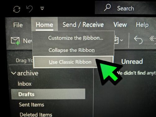 Use Classic Ribbon