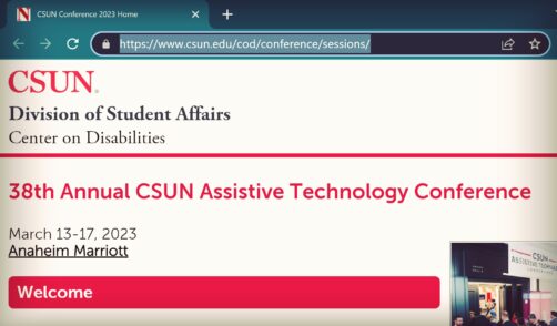 Screenshot of CSUN website from https://www.csun.edu/cod/conference/sessions/