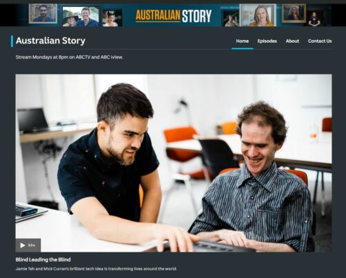 The ABC's Australian Story site featuring the trailer for Mick and Jamie's appearance on 5th June 2023.