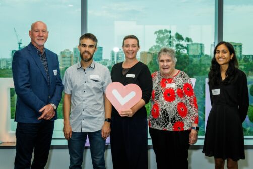 NV Access founder Jamie Teh (Second from left) in a group of four people at the Queensland Gives