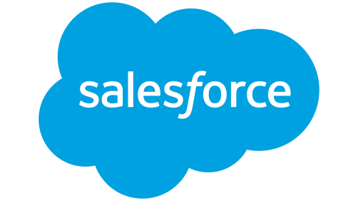 Salesforce logo: The word "salesforce" in white inside a blue cloud